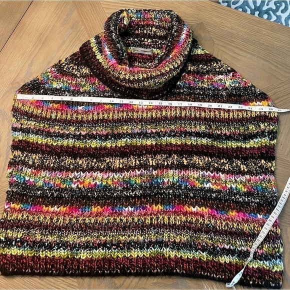 ANTHROPOLOGIE Piera Knit Turtleneck Poncho Sweater - Picture 6 of 12